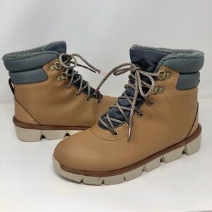 Columbia Keetley Waterproof Brown Leather Lace Up Boots Insulated Snow Hiking
